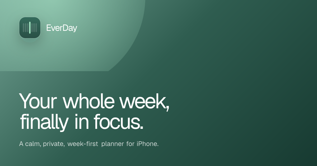 I built EverDay, an iPhone planner that puts the whole week on one board